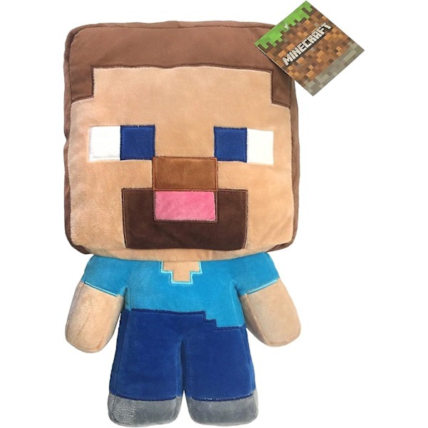 Minecraft Steve Plyschkudde - Supermjuk Polyestermikrofiber, 40 cm (Officiell Produkt)