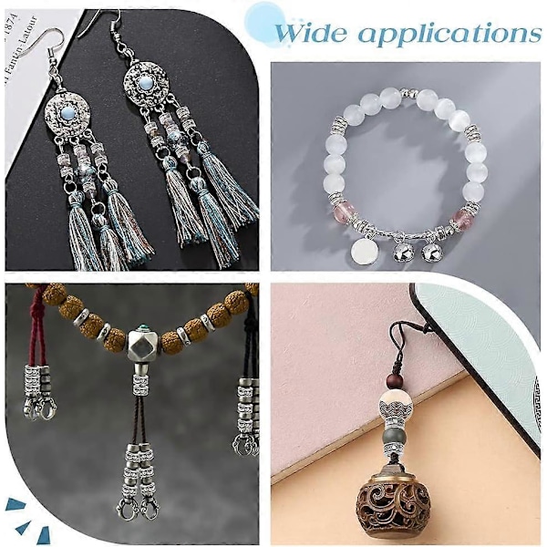 Tibetanska Antika Silver Spacer Pärlor Tibetansk Legering Metall Pärl Distanser för Armband Halsband Smyckestillverkning