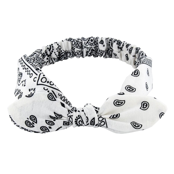 6-pak elastiske paisley bandana-hodeband med kaninører