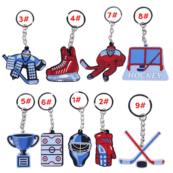 Fashion Ishockey Nøglering Taske Charm Tegneserie Vinter Sport Vedhæng Nøglering 0.02 2