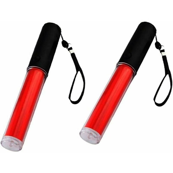 2x Fluorescerande ljusstavar Ljusröd Färg Tillverkad av Hållbar Plast för Vägskyltar,