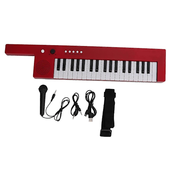 37-tangenters Keyboard Piano Bärbar Gitarr Elektronisk Orgel Mini Keytar Utbildning Musikinstrument BF-3755 red
