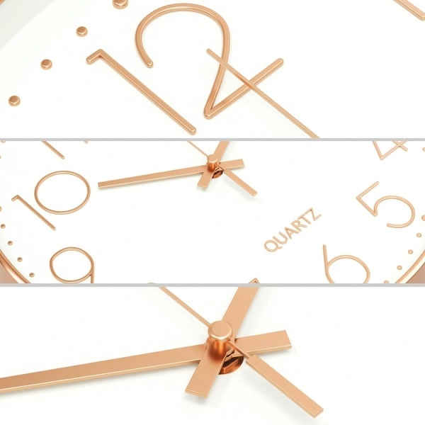 Minimalistisk Väggklocka (Silver), 30 cm (12 tum) Modern Tyst Väggklocka, Tyst Quartz Urverk