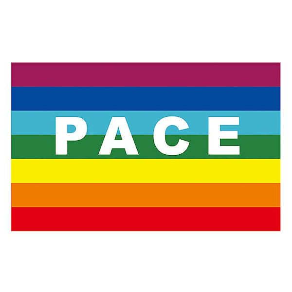 Rainbow Peace -ulkoilma lippu, säänkestävä polyesteri, Rainbow Peace -kirjainlippu, ulkokäyttöön tarkoitettu bannerilippu purjerenkaalla