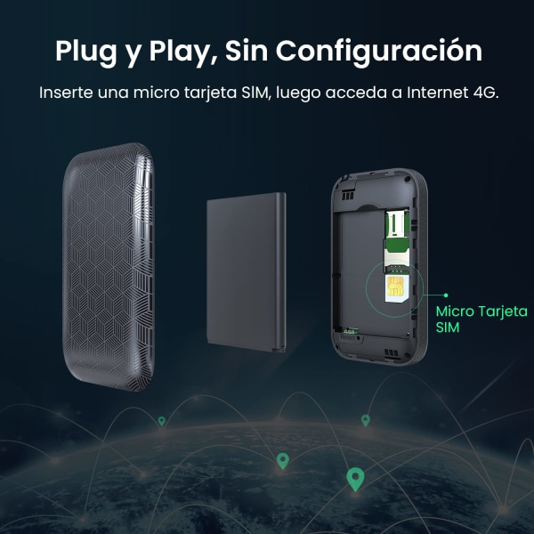 5G Portabel Mobilt Hotspot Router, 2100mAh batteri, Plug and Play, lämplig för resor