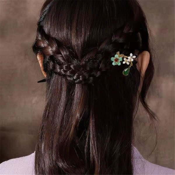 Vintage träblomma hårnål för kvinnor kinesiska hårnålar klämmor tofs blomma ätpinnar hår pinnar trä hår gafflar smycken för kvinnor hår