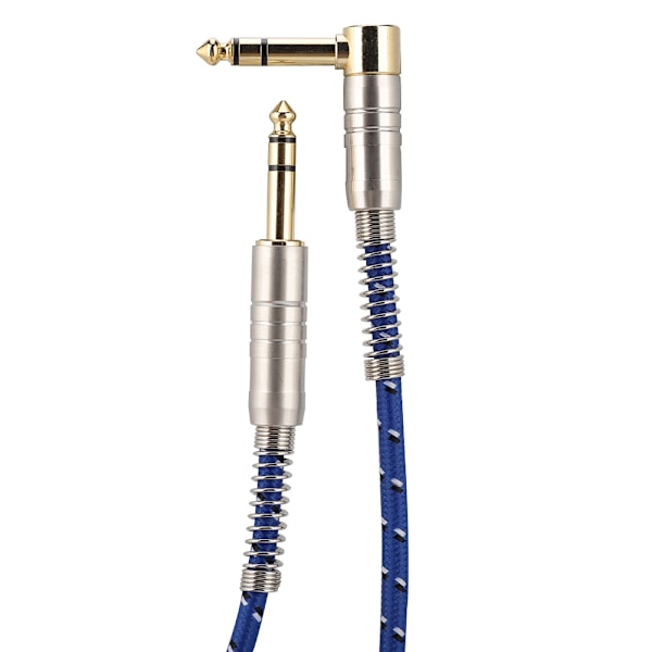 6,35 mm Han til Han Lige Hoved til Albue Hoved Stereo Lydkabel Stik Adapter Ledning (1,8 m)