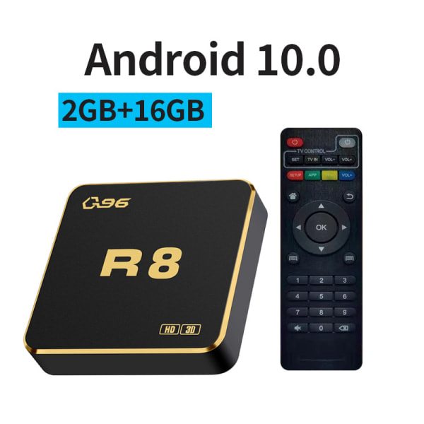 Älykäs TV-laatikko Q96 R8 Android 10 AllWinner H313 Neliydin 2,4G/5G 4GB＋64GB EU-liitäntä