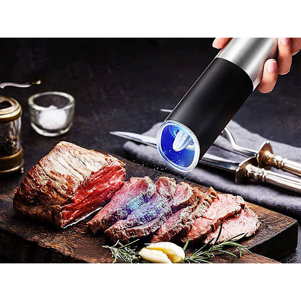 2PCS Elektrisk Salt- och Pepparkvarn Kök Automatisk Kvarn Kryddkvarn