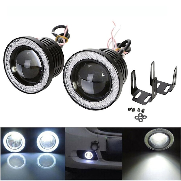 2 kpl Auton Sumuvalot Enkelin Silmät Halo Pyöreä Rengas LED Ajovalot