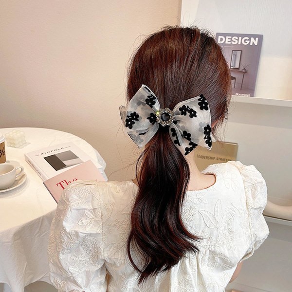Rosett hårklämmor Söt rosett Fransk automatisk hårklämma med rosetter för enkla kvinnor Flickor Spännband Hårfästen Tillbehör