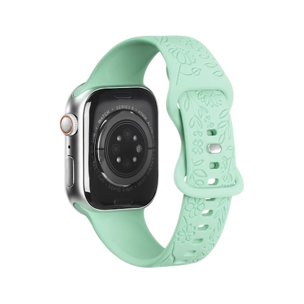 Sopii iwatchS9 876SE Apple Watch -rannekkeeseen, kohokuvioitu pieni ruusu silikoni Auringonkukka - taivaansininen【HY】 Sunflower - azure 38/40/41mm