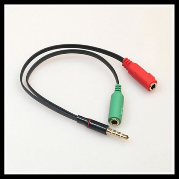 0,2 m version - Hvid - 3,5 mm stereo han til 3,5 dobbelt hun mikrofon hovedtelefon stik kabel lyd Y splitter kabel til iPhone