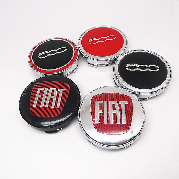 4 kpl 60 mm pyörän napakapselit Fiat 500 -malleihin, vanteiden pölysuojat, napakapselien tunnus Punto Stilo Bravo Ducato Freemont 124 600 -malleihin