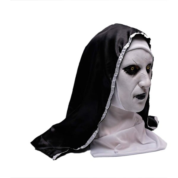 Nun Scary Latex Mask, Halloween Party Scary Full Head Masquerade Costume