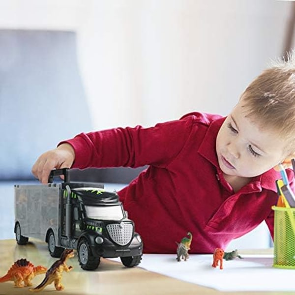 Lastbil leksak med dinosaurier 12 mini djur dinosaurier