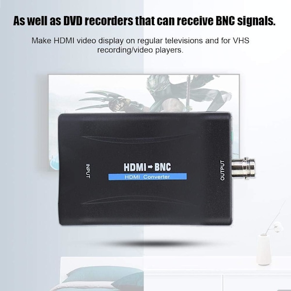 HDMI til BNC-adapter Komposit HDMI til BNC Videoadapter og 3,5 mm 480i 576i Audiosignalomformer Support NTSC/PAL Miljøvenlig HDMI BNC-konverter