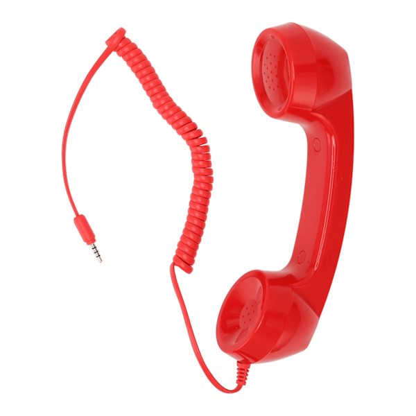 Retro Telephone Handset Multifunction Radiation Safe Handheld Cell Phone Receiver for Cell Phones Computers Red ++