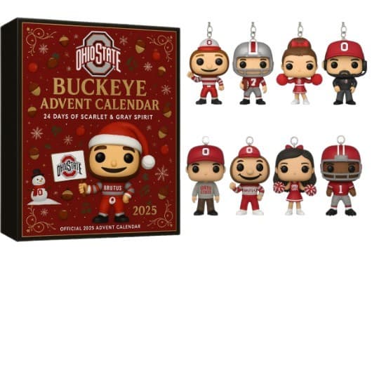 Ohio State University Buckeyes Tredekorasjon, Akrylpynt til Julekalender\"**Ohio State Buckeyes Ohio State Buckeyes