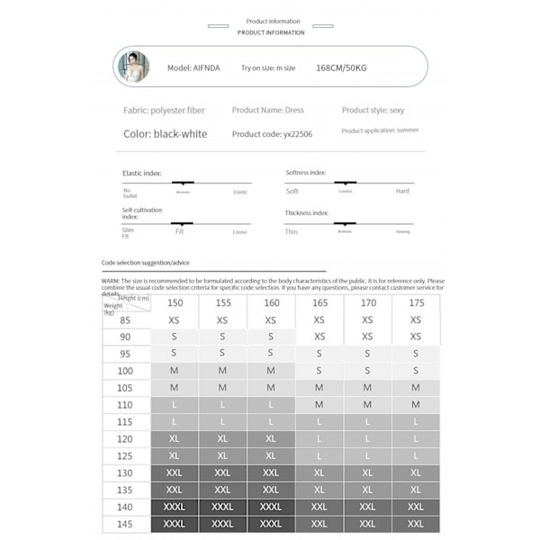 Transparent hullet lang dyb V-hals perspektiv kjole (sort M)