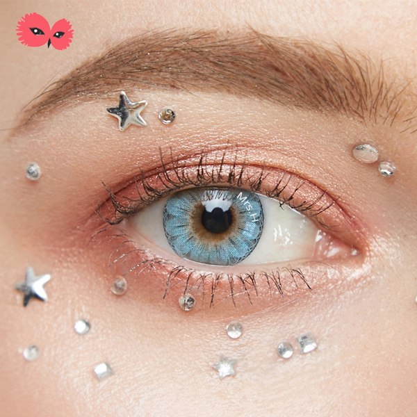 1 st Unisex 0 Grader Blomma Färgad Läskiga Kontaktlinser Årlig Användning Lins 14.5mm Blå