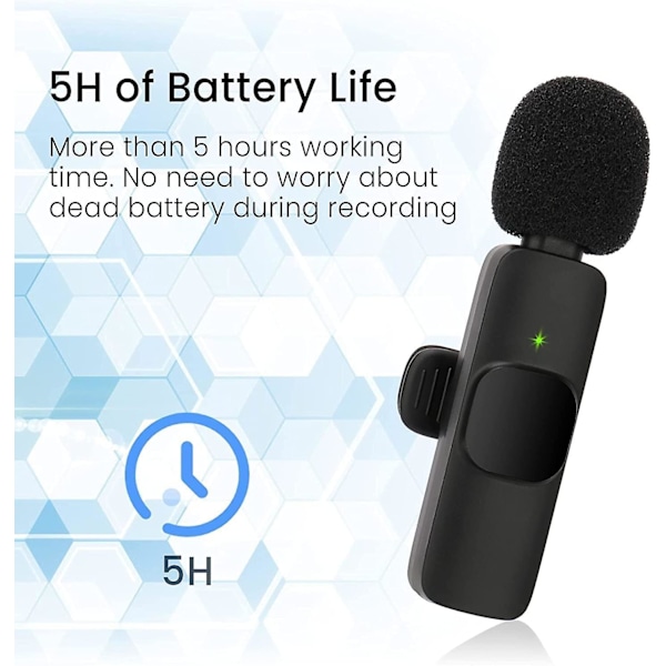 Mkk Trådløs Lavalier Mikrofon For Iphone Ipad Mini Lapel Mic Plug & Play For Recording Youtube Facebook Live Stream Tiktok Vlog Intervju - Støy R