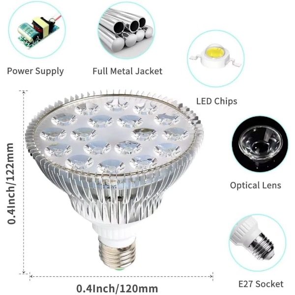 LED-kasvilamppu, 54 W LED-kasvilamppu täyspektrinen kasvilamppu