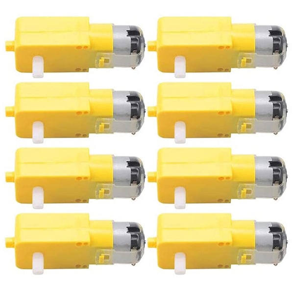 8 Pieces TT DC Dual Shaft Gearbox Motor 3-6V Gear Motor for Ardui