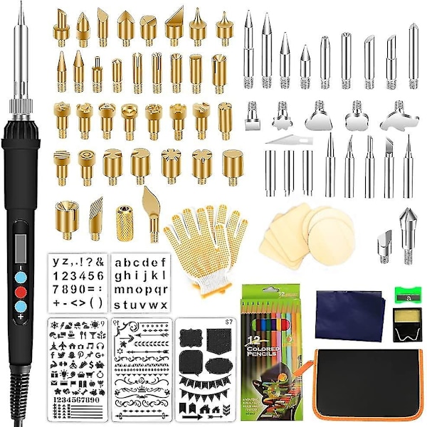 Wood burning kit, Professional wood burning tool pen Set 110 pcs Pyrography Till