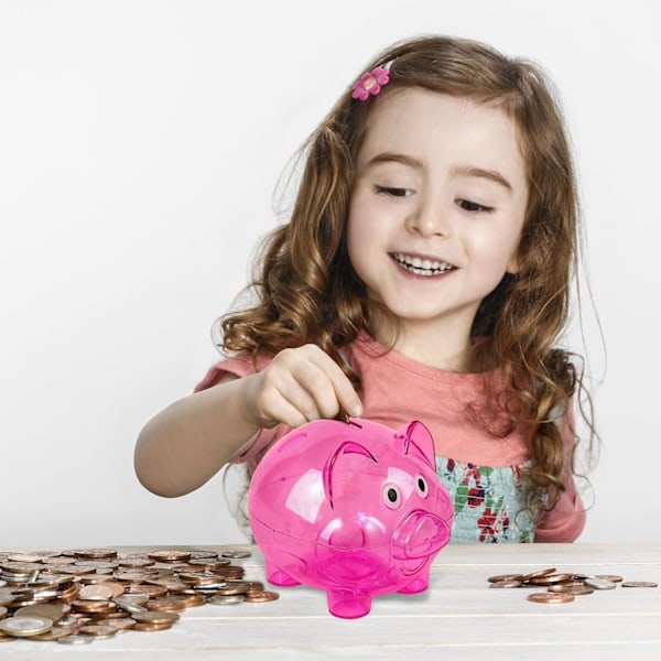 2 kpl Sininen/Pinkki Läpinäkyvä Säästölipas Särkymätön Rahalaatikko Kolikkolaatikko Lapsille Pojille Tytöille Syntymäpäivä, Joulu, Vauvakutsut