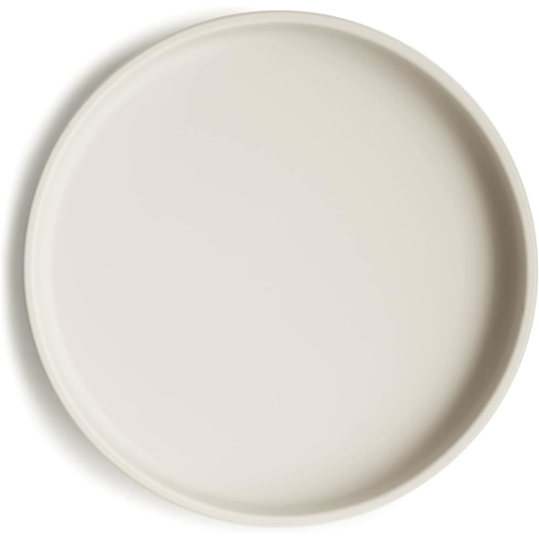 Silikon tallerken med sugekopper | Silikon spisegrej til babyer og småbørn | White