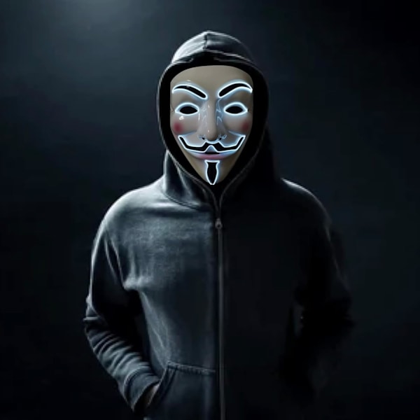 SOUTHSKY? LED-mask V för Vendetta-mask Elektrisk tråd Lyser upp för jul Halloween Cosplay Cosplay-fest V-white