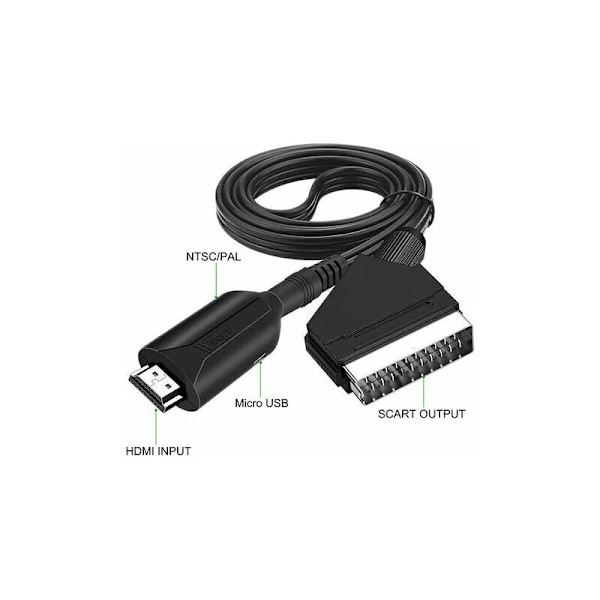 Scart til Hdmi-konverter Video Audio Adapter til Hdtv/dvd/set top