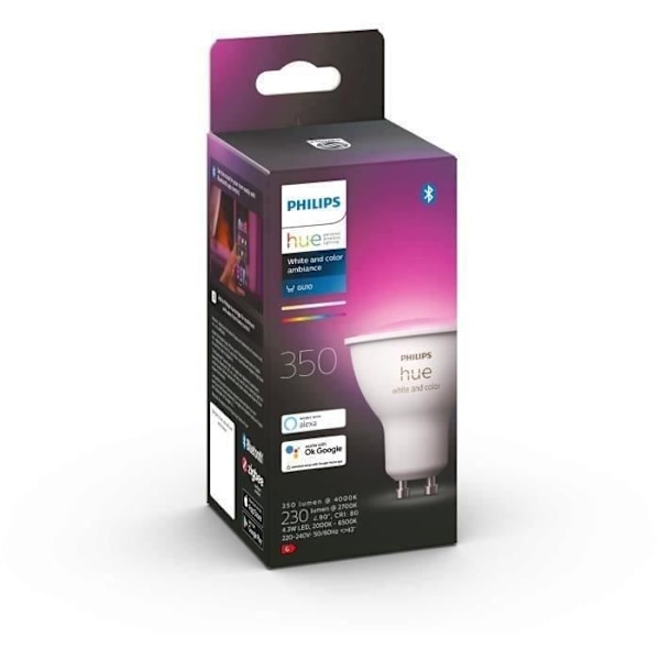 PHILIPS Hue Connected White & Color Ambiance - GU10 LED-pære - Bluetooth-kompatibel