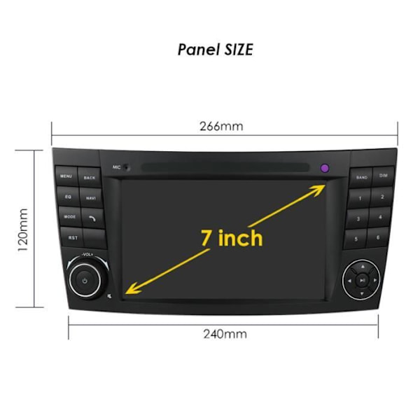 2Din CarPlay Auto Android 10 Bilradio til Mercedes Benz E Class W211 CLK W209 CLS W219 E200 E220 4G+64G DSP RDS GPS Stere Wifi