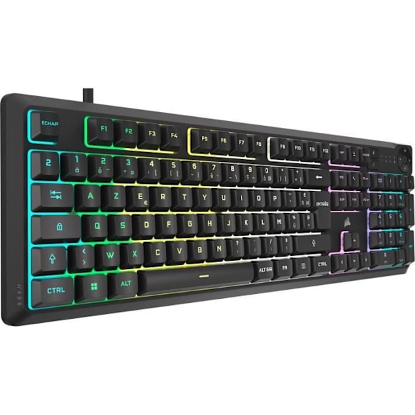 Langallinen pelinäppäimistö - CORSAIR - K55 CORE RGB - RGB-taustavalaistus 10 vyöhykkeellä - Harmaa - Hiljainen ja nopea