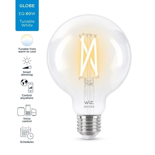 WiZ Globe 95 smart pære variabel hvid E27 60W