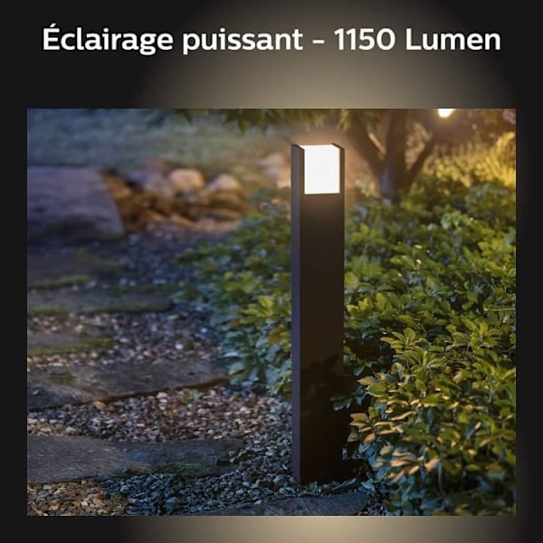 Ulkopatsas - Philips - Hue White FUZO - Alumiini - Musta - Lämmin valkoinen LED Svart