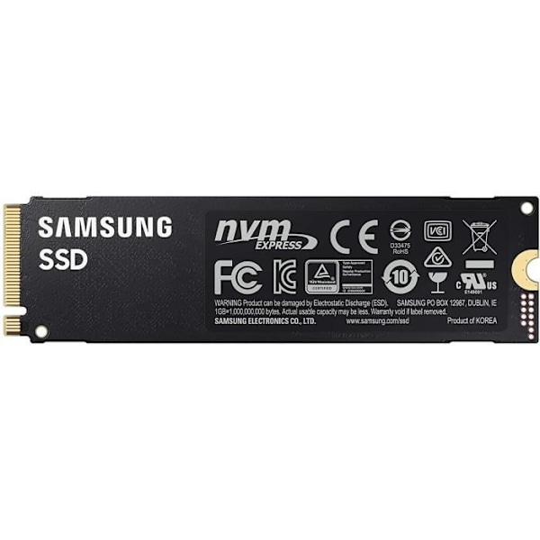 SAMSUNG - Intern SSD - 980 PRO - 2TB - M.2 NVMe (MZ-V8P2T0BW) - Intelligent termisk kontroll - PS5-kompatibel