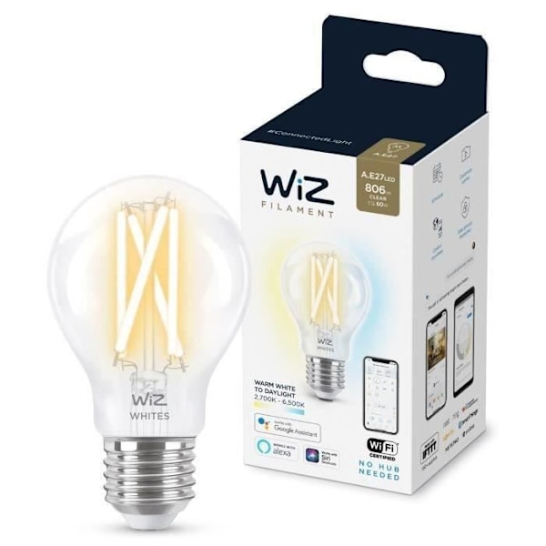 WiZ Tilsluttet pære Hvid variabel E27 60W