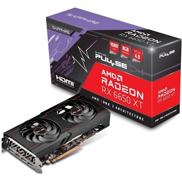 SAPPHIRE - AMD Radeon - Grafiikkakortti - RX 6650 XT - PULSE GAMING OC - 8 Gt