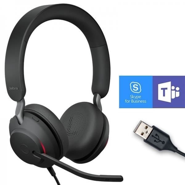 Langallinen kuulokkeet - Jabra - Evolve2 40 - USB-A - Melunvaimennus - Optimaalinen mukavuus - MS Teams