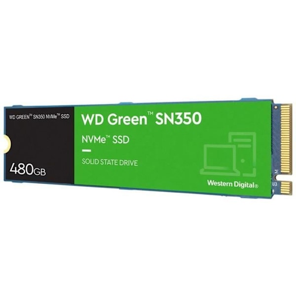 WESTERN DIGITAL - Grön SN350 - Intern Solid State Drive - 480 GB - M.2 - WDS480G2G0C