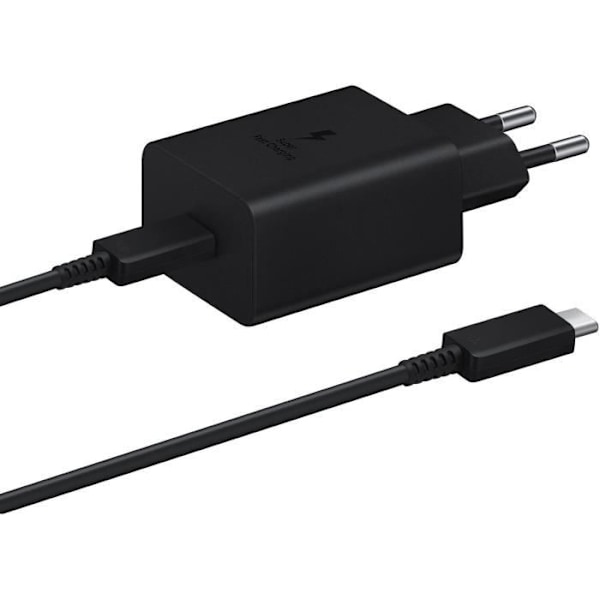 SAMSUNG Ultra Snabb Nätladdare 45W + CBL USB C Svart