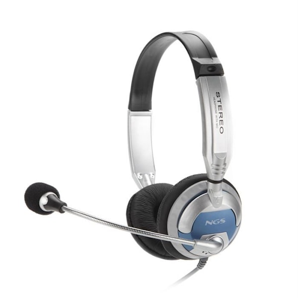 NGS MSX6pro Headset Mikrofon Svart/Grå - Idealisk för MP3-spelare, CD-skivor och videospel