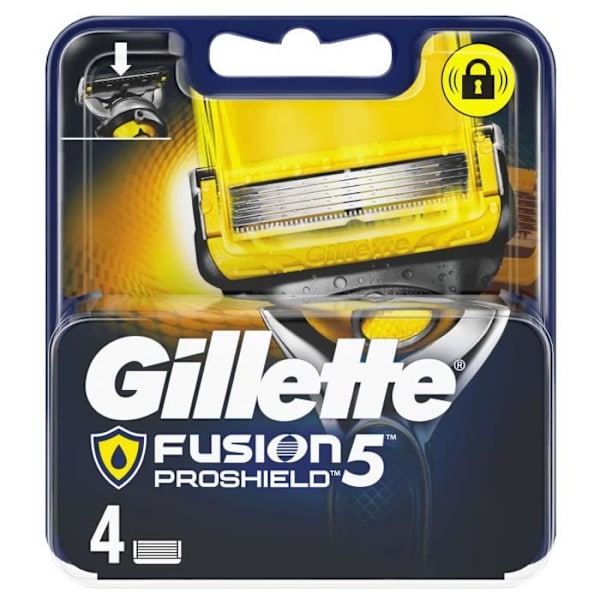Razor blades - GILLETTE - Fusion5 ProShield - Blid barbering - Beskyttelse mod irritationer - Pakke med 4