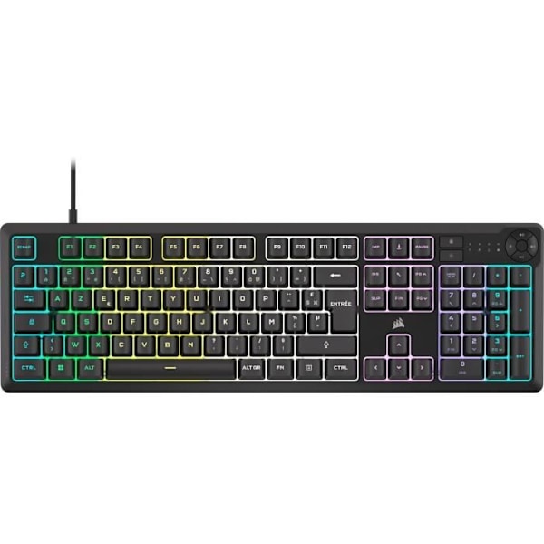 Langallinen pelinäppäimistö - CORSAIR - K55 CORE RGB - RGB-taustavalaistus 10 vyöhykkeellä - Harmaa - Hiljainen ja nopea musta