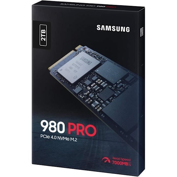 SAMSUNG - Intern SSD - 980 PRO - 2TB - M.2 NVMe (MZ-V8P2T0BW) - Intelligent termisk kontroll - PS5-kompatibel