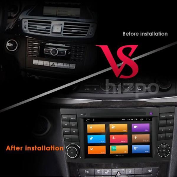 2Din CarPlay Auto Android 10 Bilradio til Mercedes Benz E Class W211 CLK W209 CLS W219 E200 E220 4G+64G DSP RDS GPS Stere Wifi