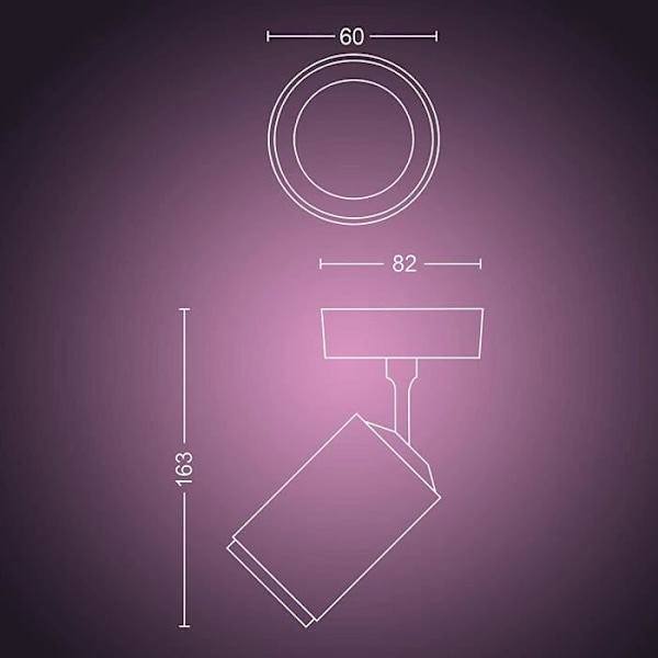 Spot LED - Philips - Hue Vit och Färg Ambiance FUGATO - Bluetooth - GU10 - A+ Vit